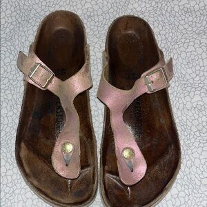Birkenstock Pink and Brown Sandals with Cork Footbed
